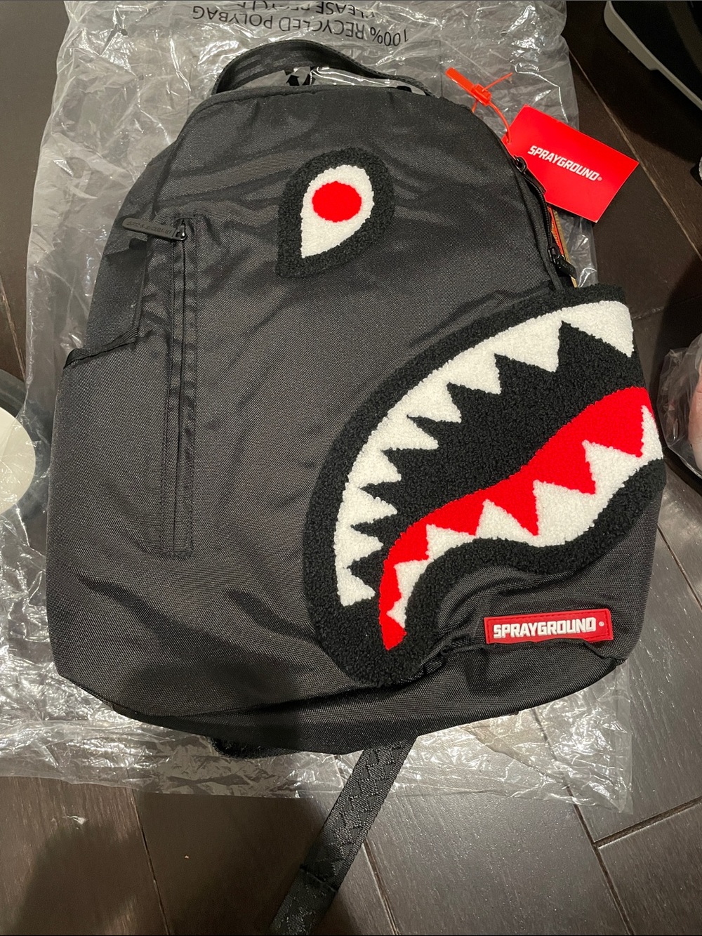 Sprayground Black Shark Mouth Backpack - Black/Red/White